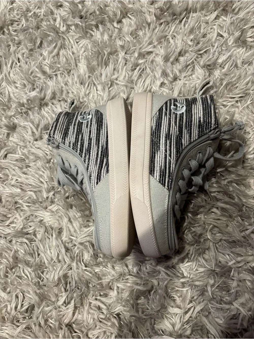 Billy Footwear Toddler Classic High Top Shoes - Grey And Black Stripes Size 12W